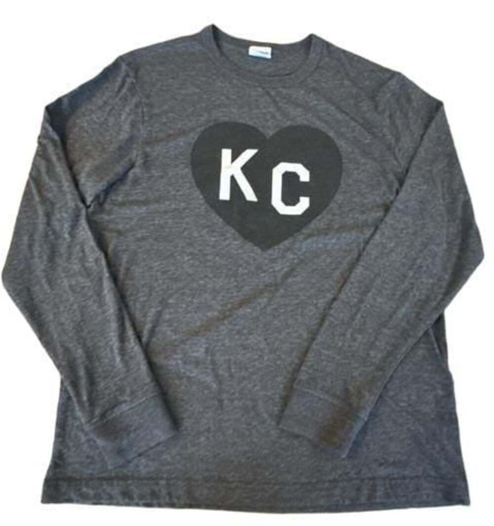 Charlie Hustle Vintage KC Heart Long Sleeve T-Shirt Dark Grey Medium